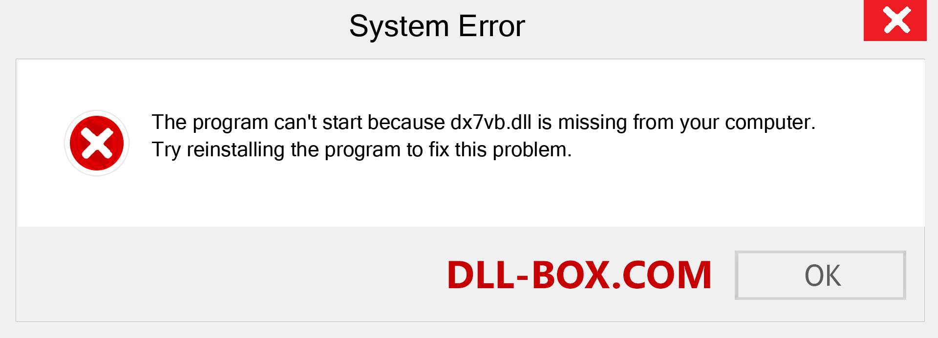  dx7vb.dll file is missing?. Download for Windows 7, 8, 10 - Fix  dx7vb dll Missing Error on Windows, photos, images